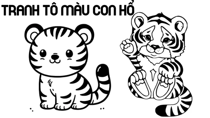 Bộ sưu tập tranh tô màu con hổ ngộ nghĩnh cho trẻ em