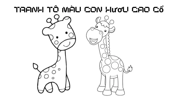 Tổng hợp tranh tô màu con hươu cao cổ dễ thương nhất