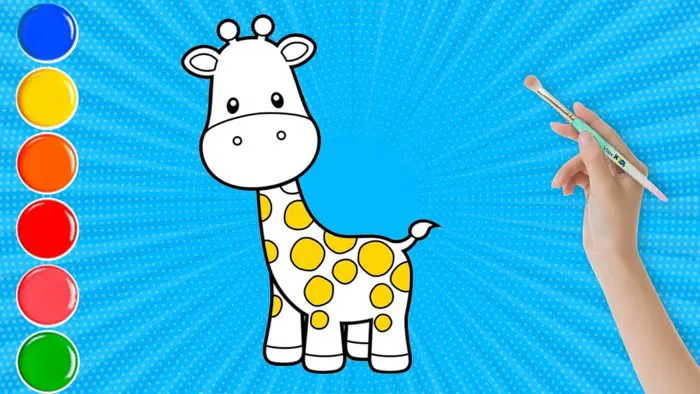 Bé Tập Vẽ Tô Màu Chú Hươu Cao Cổ Dễ Thương | Bé Học Vẽ Động Vật Đơn Giản |  Vbox Coloring