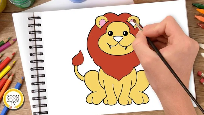 Hướng dẫn cách vẽ CON SƯ TỬ, Tô màu CON SƯ TỬ - How to draw a Lion