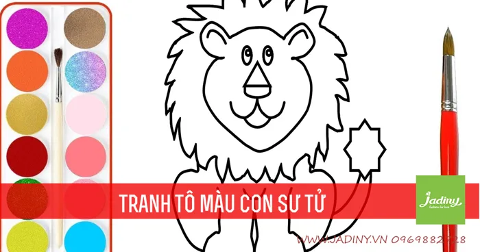 Tổng hợp tranh tô màu hình con sư tử, chúa sơn lâm – Jadiny