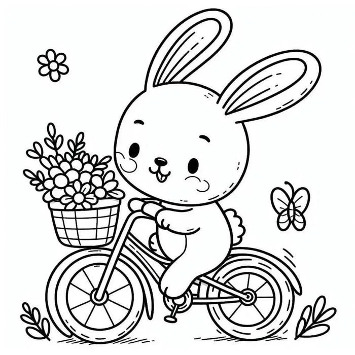 Bộ tranh tô màu con thỏ siêu dễ thương cho bé yêu thỏa sức sáng tạo
