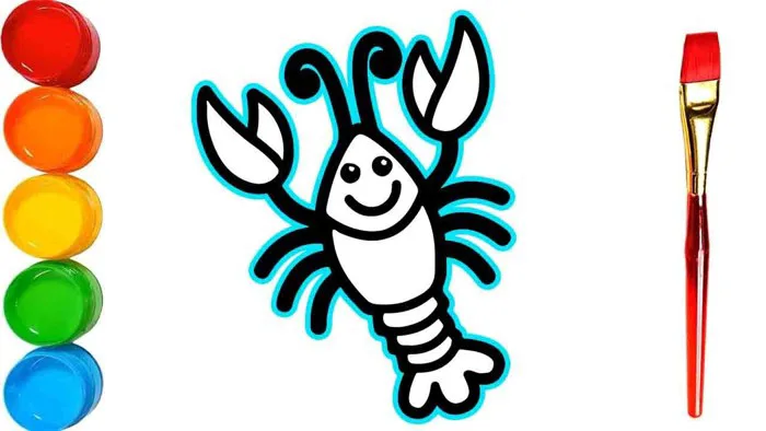 Vẽ và Tô Màu Con Tôm Hùm / Bé Tập Vẽ Con Tôm / Drawing & Coloring Lobster /  Crawfish for Children