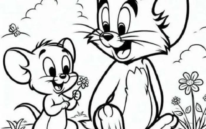 Tranh tô màu ''Tom và Jerry'' tinh nghịch, bé mầm non thỏa thích tạo ra bức  tranh vui nhộn