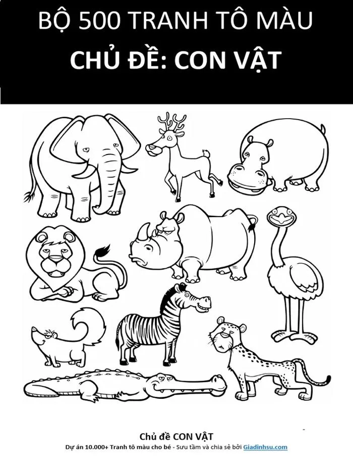 500 Tranh Tô Màu Con Vật | PDF