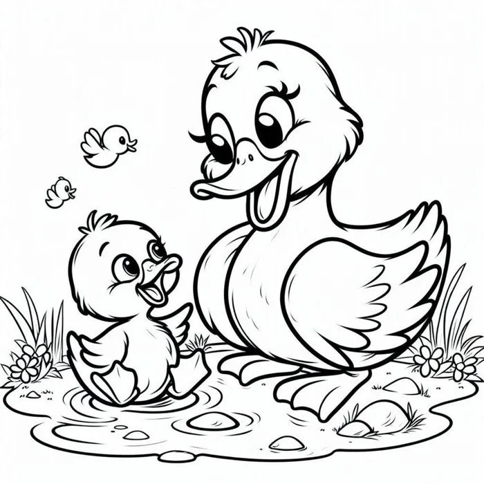 100+ tranh tô màu con vịt đáng yêu, tải xuống miễn phí