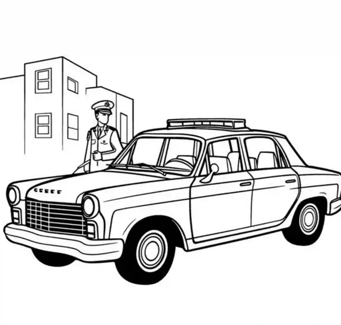 Tranh tô màu công an cảnh sát đẹp rõ nét dành cho bé tập tô