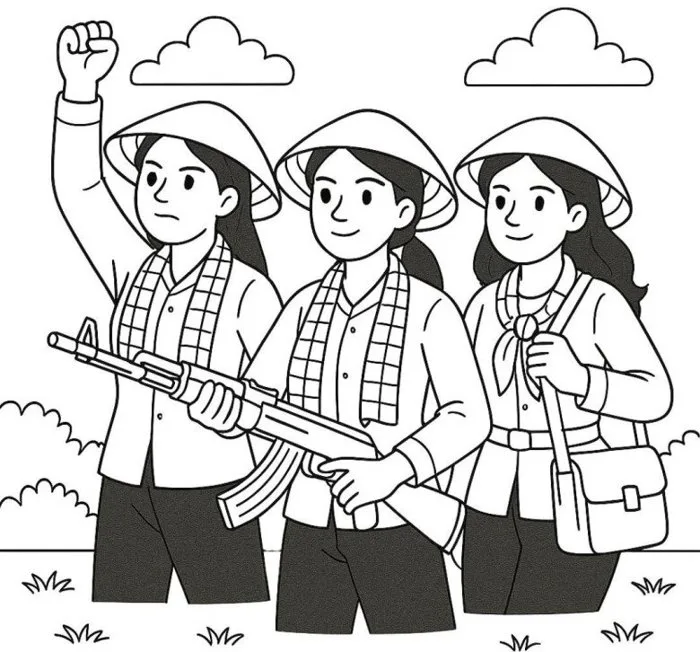 Tranh tô màu các chú công an, bộ đội, nét đẹp hòa bình cho bé