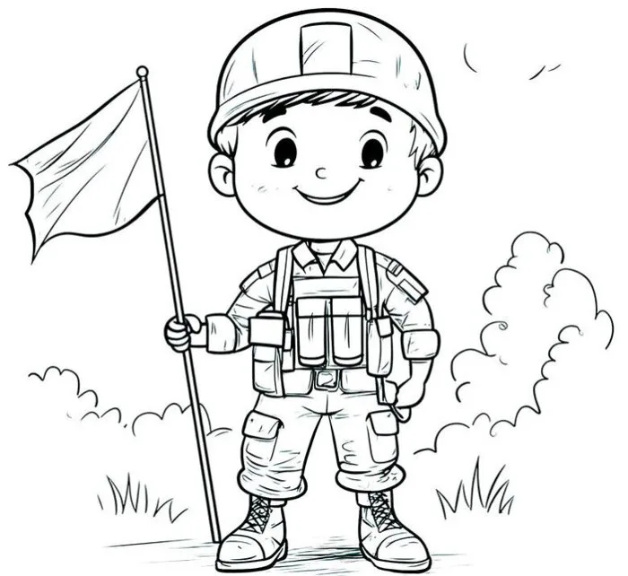 Tranh tô màu các chú công an, bộ đội, nét đẹp hòa bình cho bé