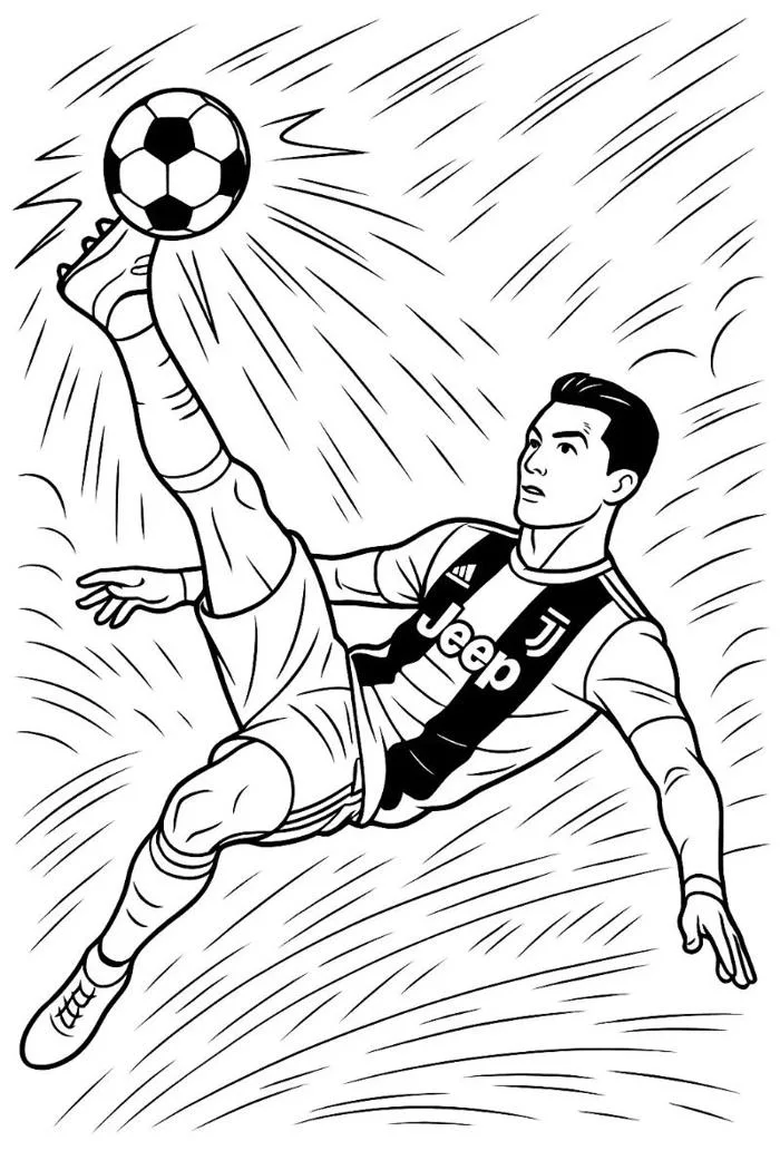 Tranh tô màu Ronaldo đẹp cho bé – Bộ sưu tập dễ in 2025