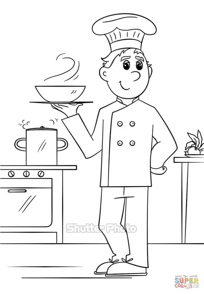 55+ Tranh tô màu đầu bếp đẹp đang hot nhất dễ tải dễ in Update 2026