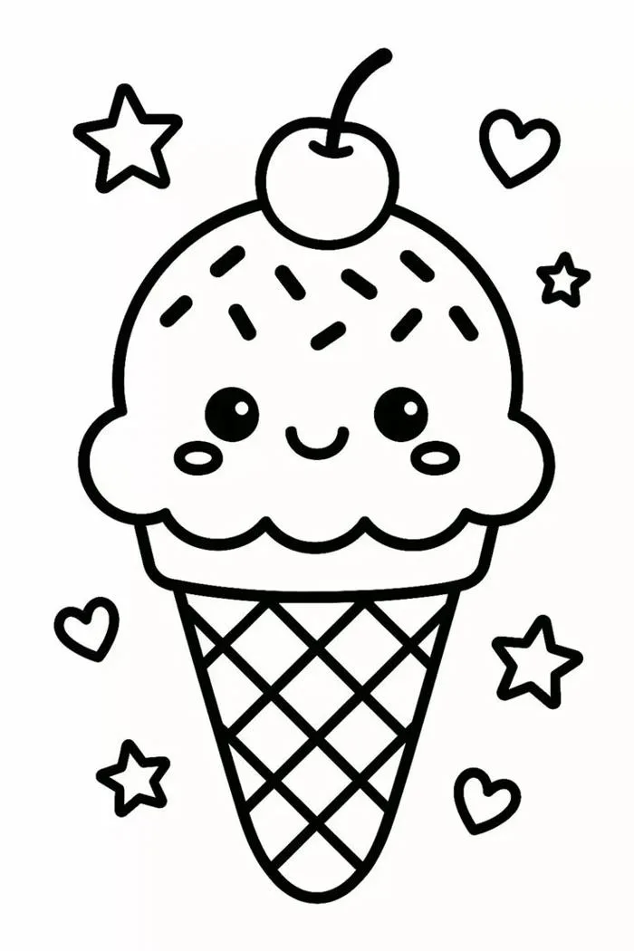 Tổng hợp +100 tranh tô màu đồ ăn cute, chibi, dễ cho bé tô màu