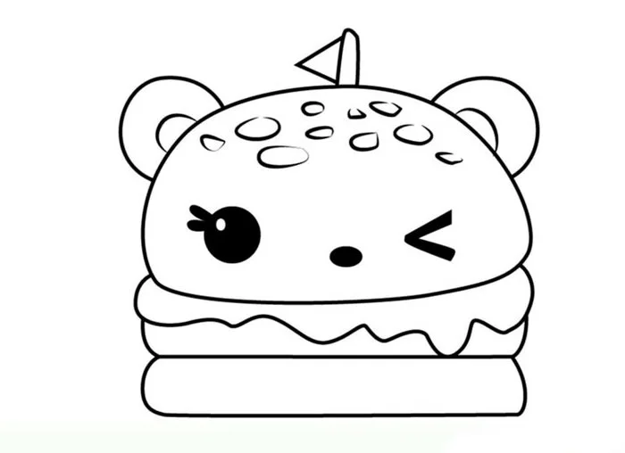 Tranh tô màu đồ ăn cute
