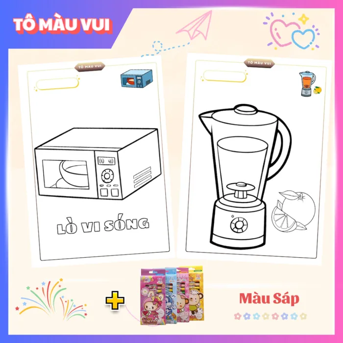 Tập Tranh Tô Màu Đồ Dùng Gia Đình – Bé Sáng Tạo & Làm Thủ Công Cực Vui 🎨 |  Giấy Dày, Tô Đẹp! | Shopee Việt Nam