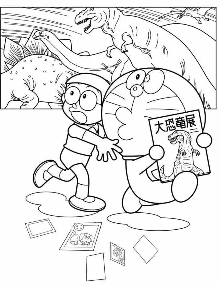 100 Tranh tô màu Doraemon và các bạn dễ thương cho bé tập tô màu