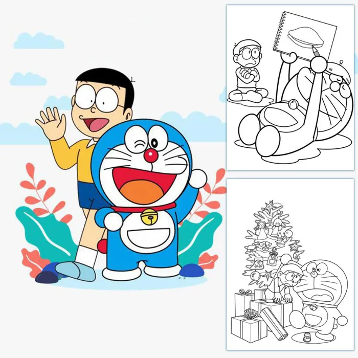 Set 50 Tờ Tranh Tô Màu Doraemon Tô Màu Dạ, Màu Sáp, Màu Chì Cho Bé Tập Tô  Sáng Tạo | Shopee Việt Nam