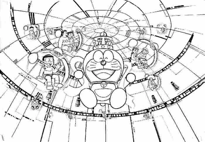 Tranh Tô Màu Đẹp Cho Bé: 50 Tranh Tô Màu Doraemon Và Các Bạn - P3