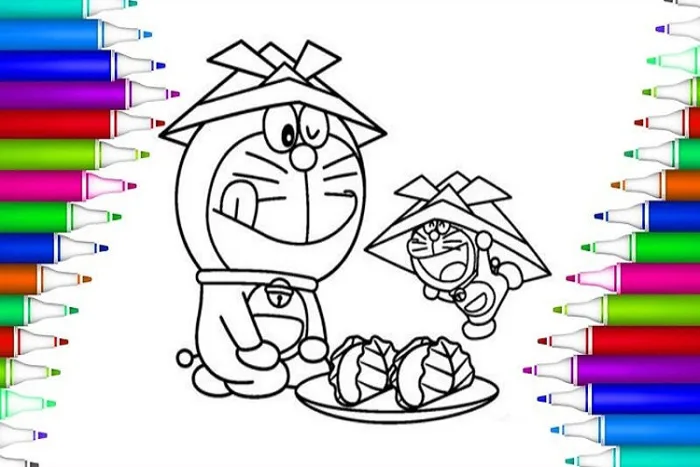 Tuyển tập tranh tô màu Doraemon đẹp, dễ thương cho bé tập tô