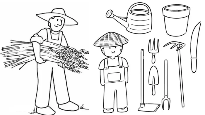 Bộ sưu tập tranh tô màu nghề nông đẹp cho bé tập tô