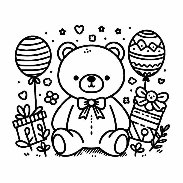 Tô Màu Gấu Bông - Tranh Tô Màu Cho Bé
