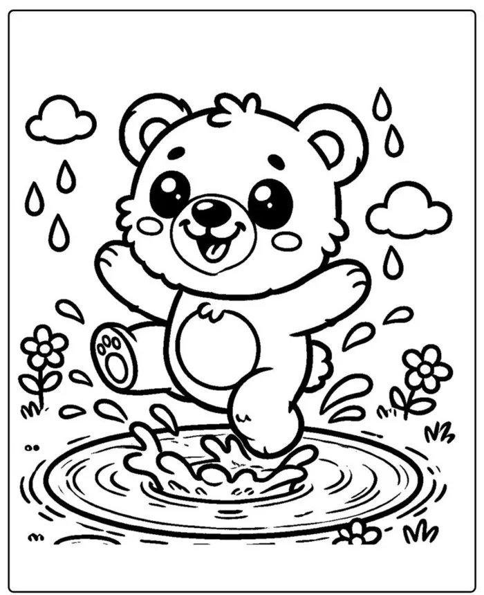 20 bức tranh tô màu gấu teddy đáng yêu giúp bé mầm non sáng tạo hơn