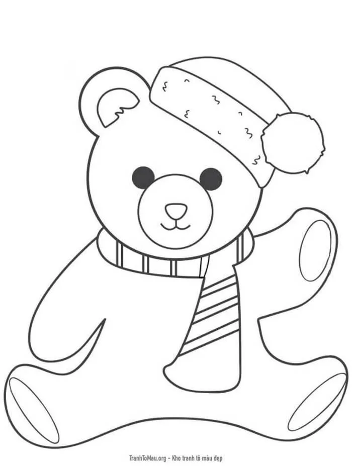 Tải tranh tô màu Gấu Teddy Ấm Áp