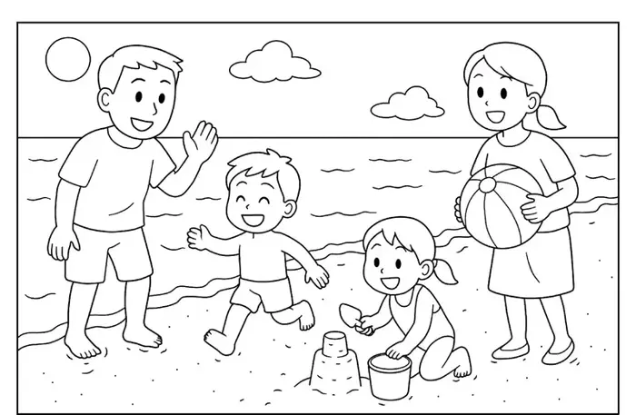 Bộ sưu tập tranh tô màu gia đình đẹp mắt cho trẻ em