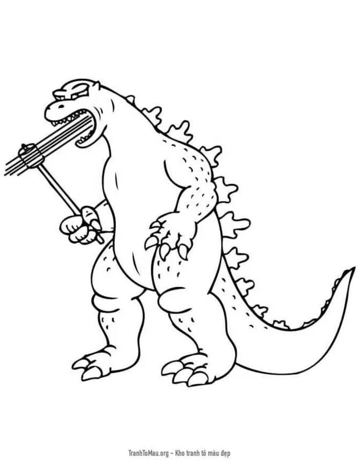 Tải tranh tô màu Godzilla Ăn Kẹo