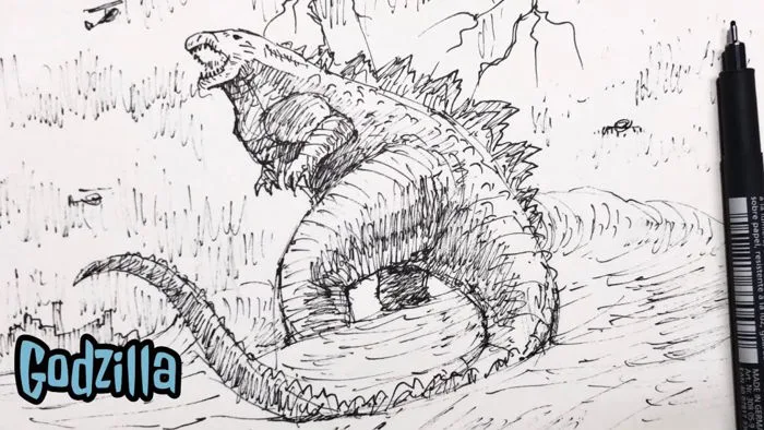 Hướng dẫn vẽ Godzilla | How to draw Godzilla
