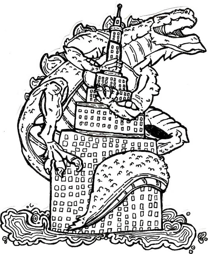 Tô Màu Godzilla - Tranh Tô Màu Cho Bé