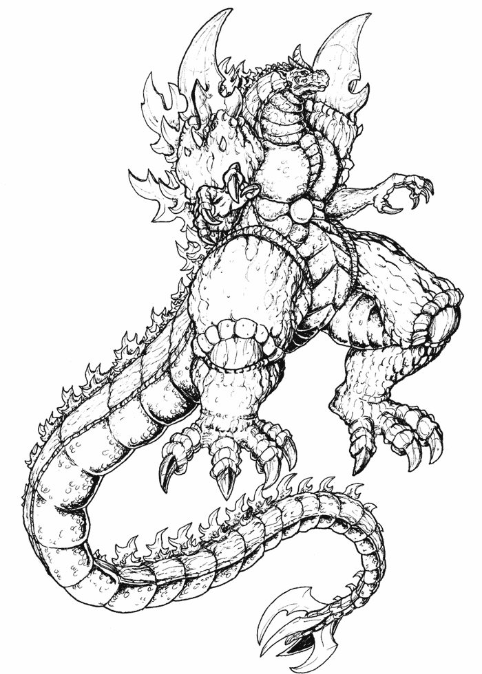 Super Godzilla | trang tô màu miễn phí để in