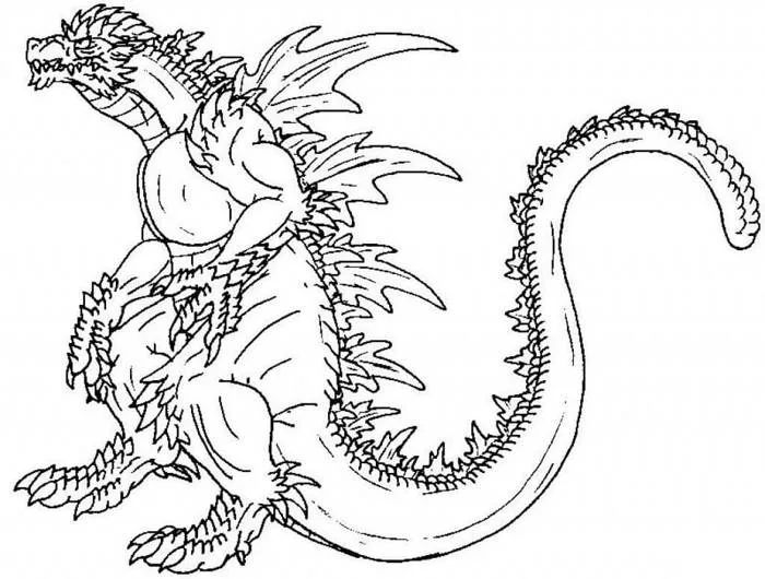 Tô màu Quái Vật Godzilla Khổng Lồ - Trang Tô Màu Cho Bé