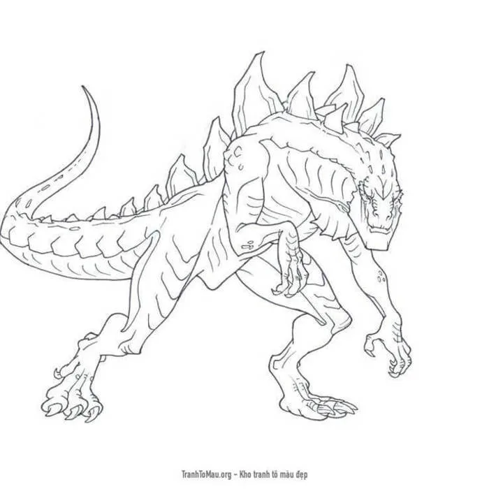 Tải tranh tô màu Quái Vật Godzilla