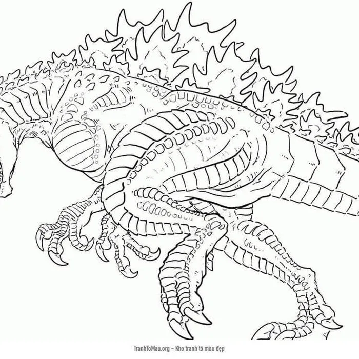 Tải tranh tô màu Godzilla Giận Dữ