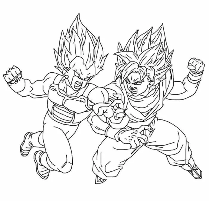 Tô màu Goku Chiến Đấu - Trang Tô Màu Cho Bé