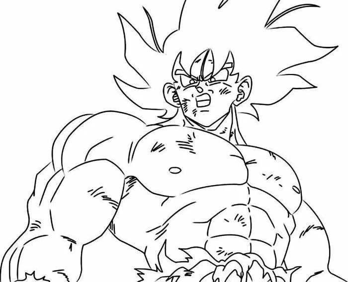 Tô màu Goku Khổng Lồ - Trang Tô Màu Cho Bé