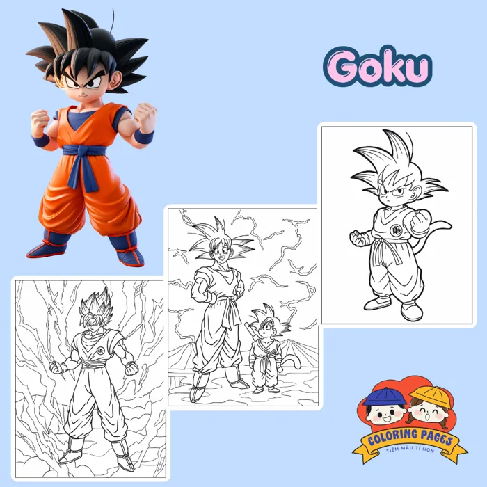 Combo 50/25 tờ tranh tô màu, tranh tập tô cho bé hình nhân vật 7 viên Ngọc  rồng Gragon Ball Goku giấy A4, A5 T0550GK | Shopee Việt Nam