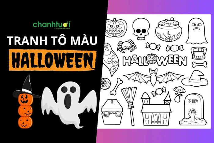 Các mẫu Tranh tô màu Halloween độc đáo mới nhất cho bé 2026