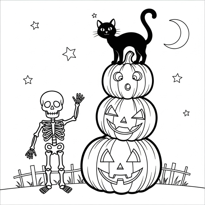 40 Tranh Tô Màu Halloween In Chuẩn A4 Tải Miễn Phí
