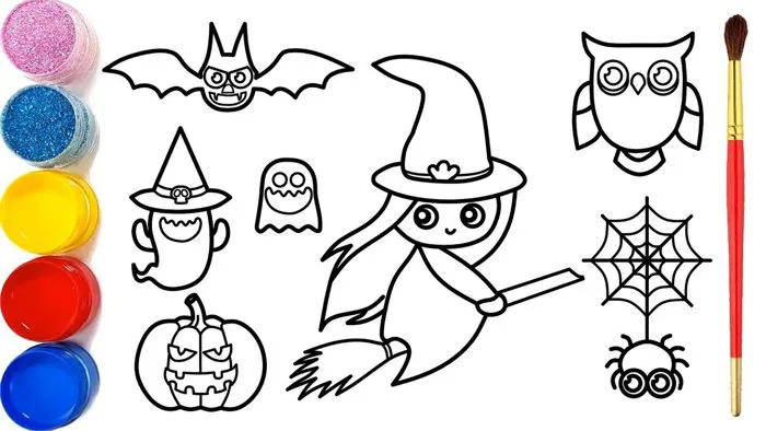 HALLOWEEN STUFFS part 5 | Vẽ Và tô màu lễ hội HALLOWEEN | HALLOWEEN Halaman  Mewarnai