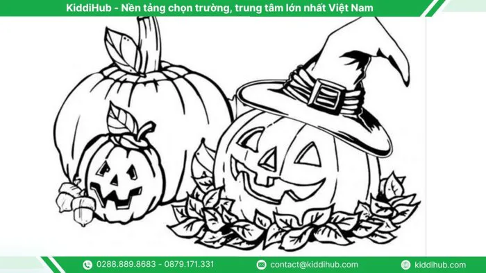 Tranh Halloween tô màu niềm vui sáng tạo cho bé