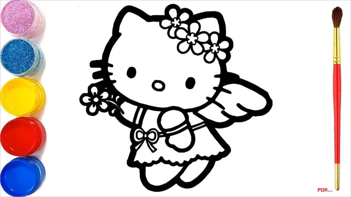 50+ Tranh tô màu Hello Kitty đẹp, dễ thương dành cho bé yêu