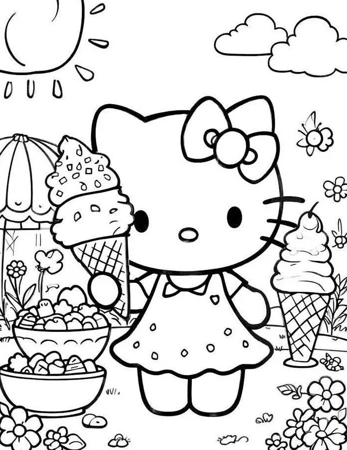Tranh tô màu Hello Kitty - Người bạn nhỏ giúp bé yêu sáng tạo mỗi ngày