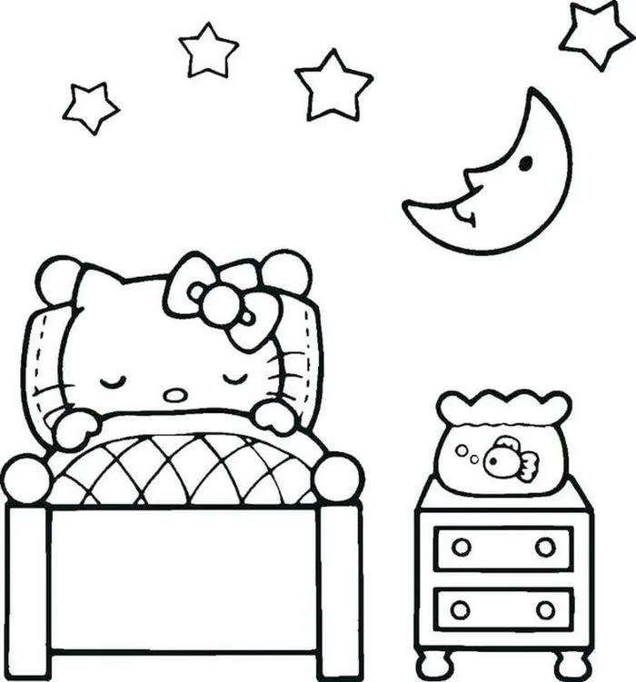 Tranh tô màu Hello Kitty đáng yêu, vui nhộn, đa dạng cho bé sáng tạo