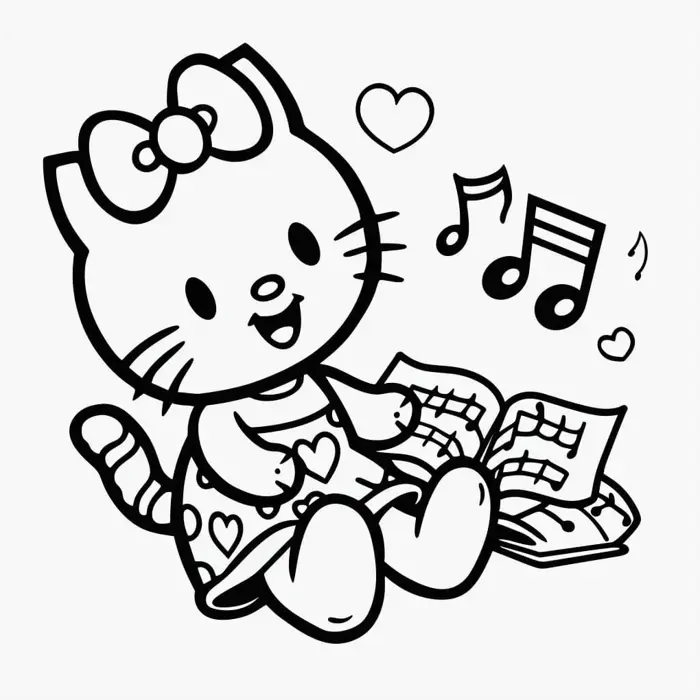 Khám phá bộ sưu tập tranh tô màu công chúa Hello Kitty cho bé