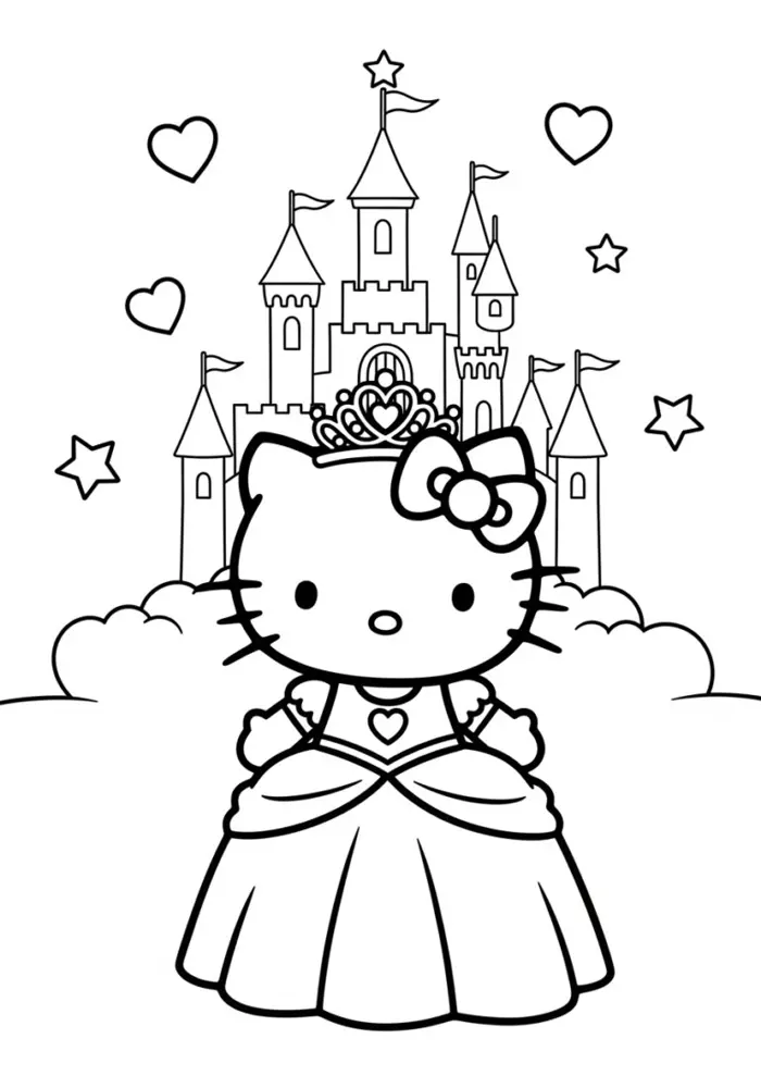 99+ Tuyển tập tranh tô màu Hello Kitty đơn giản cho bé