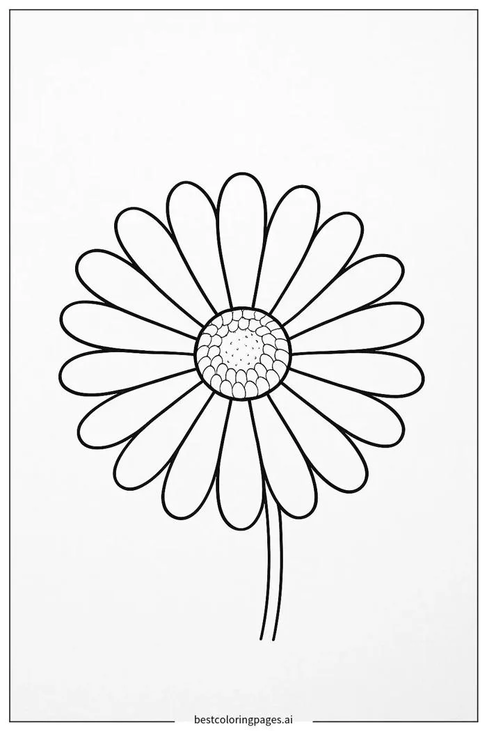 Hoa cúc trên nền đơn giản Trang tô màu - In miễn phí | BestColoringPages AI