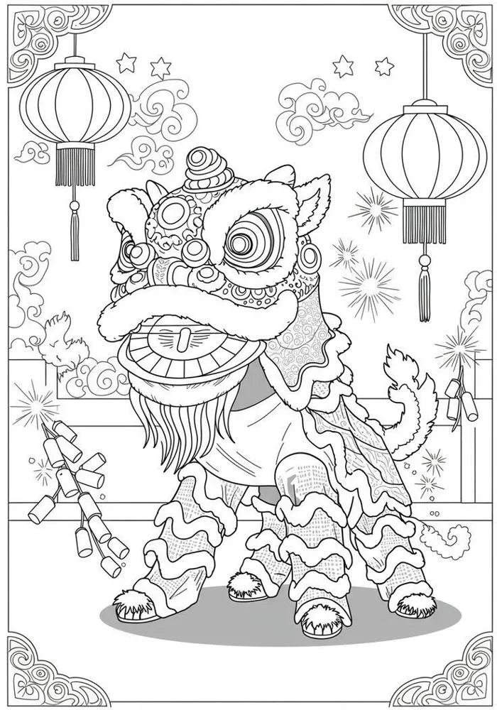 Tranh tô màu múa lân ngày Tết, cầu nối đưa trẻ chạm vào không khí xuân và  ký ức Tết rộn ràng