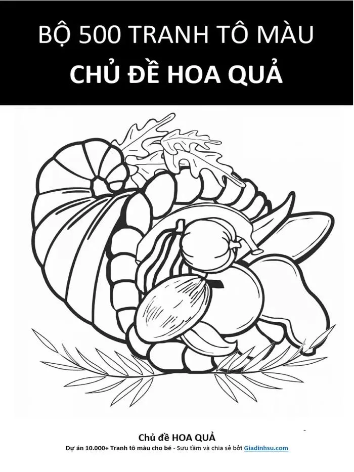 Bộ 500 Tranh Tô Màu Hoa Quả | PDF