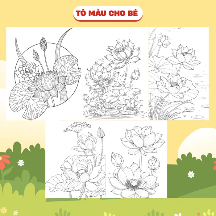 Tô Màu Hoa Sen Đẹp Tranh Tô Màu Sáng Tạo Cho Bé | Shopee Việt Nam